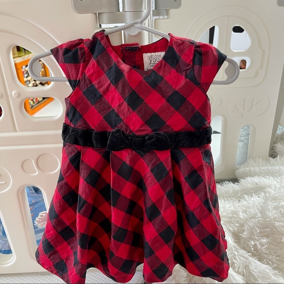 carters red plaid dress Baby Girl Special Occasion Plaid Print Short-Sleeve Dress - Red
